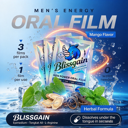 Blissgain Late Night PowerStrips – Men's Vitality & Confidence Oral Films