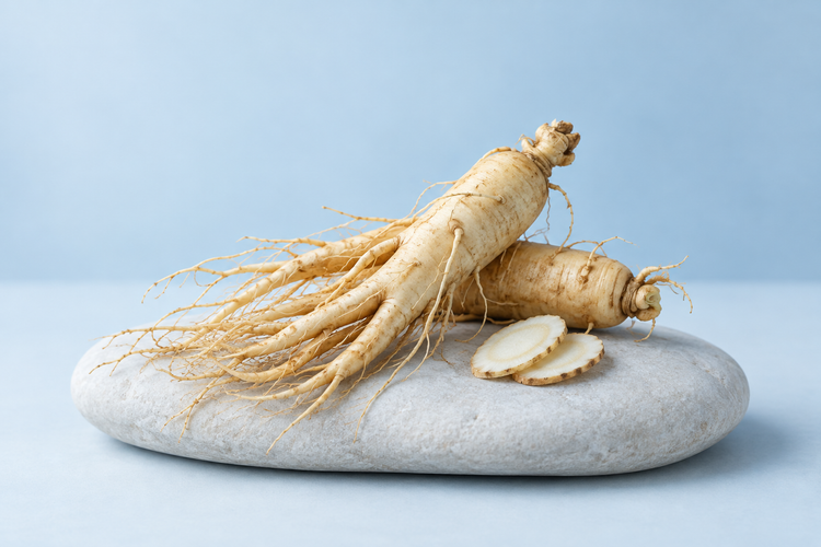 Whole Panax ginseng roots